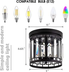 img 3 attached to Larootsi Elegant Crystal Flush Mount Chandelier: Modern K9 Crystal Fixture for Kitchen, Dining, Living Room, and More!