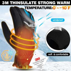 img 3 attached to 🧤 Tanluhu -10℉ Winter Gloves: Waterproof, Windproof & Thermal for Men and Women - 3M Thinsulate, Full Finger Touch Screen, Warm Sports Gloves for Cycling, Biking, Running, Working, Skiing, Hiking