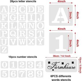 img 3 attached to Набор из 42 больших алфавитных шаблонов букв - размер 4 дюйма - многоразовый пластиковый шаблон для рисования на дереве - идеально подходит для самостоятельного изготовления домашнего ремесла, декора, входных дверей и многое другое.