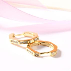 img 1 attached to 👂 CHAMER Fashion Hoop Earrings: Gold Plated Small Huggie Hoops for Women & Girls with Sensitive Ears