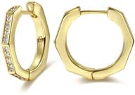 👂 chamer fashion hoop earrings: gold plated small huggie hoops for women & girls with sensitive ears logo