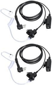 img 4 attached to 📞 Motorola Walkie Talkie Earpieces with Mic and PTT, 2 Pin Acoustic Tube Headset - Compatible with CP200, GP2000, XU1100, PRO1150, MU12 (2 Pack)