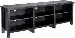 img 4 attached to TRADITION Black 70-inch TV Stand: Media Console Entertainment Center with Storage