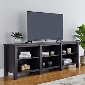 img 1 attached to TRADITION Black 70-inch TV Stand: Media Console Entertainment Center with Storage