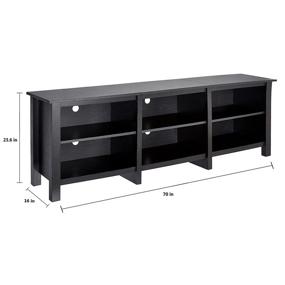 img 3 attached to TRADITION Black 70-inch TV Stand: Media Console Entertainment Center with Storage