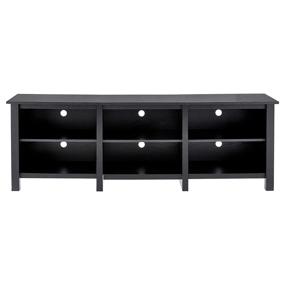 img 2 attached to TRADITION Black 70-inch TV Stand: Media Console Entertainment Center with Storage