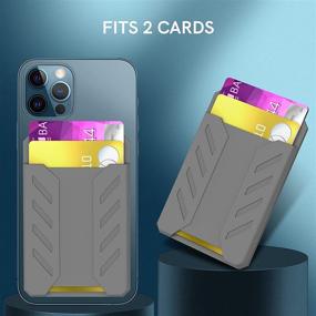 img 1 attached to 📱 Delidigi Delight: Stick-on Phone Wallet Pocket for iPhone & Android - Deep Grey