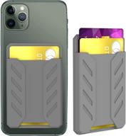 📱 delidigi delight: stick-on phone wallet pocket for iphone & android - deep grey logo