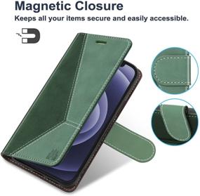 img 2 attached to Caislean Galaxy A42 5G Wallet Case: RFID Blocking, Shockproof, PU Leather Folio Cover - Green