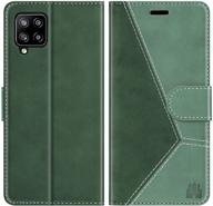 caislean galaxy a42 5g wallet case: rfid blocking, shockproof, pu leather folio cover - green logo