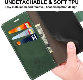 img 1 attached to Caislean Galaxy A42 5G Wallet Case: RFID Blocking, Shockproof, PU Leather Folio Cover - Green