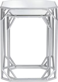 img 2 attached to Glitzhome Set of 2 Silver Nesting Coffee Tables: 🌟 Stylish Decorative Accent for Living Room, Bedroom, Office, Patio & More