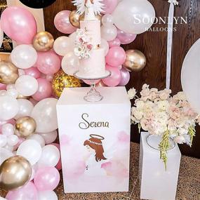 img 3 attached to Soonlyn Pink Balloon Garland - 120 Pieces, 16 Feet, Baby Pink, Gold, and White Party Balloons Arch Kit for Girl Baby Shower, Birthday, Bridal Shower Party Decoration