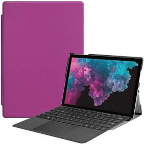 img 4 attached to 🎒 Ratesell Business Cover with Pen Holder & Magnetic Lock for Microsoft Surface Pro 7/6/5/2017/4/LTE - Stylish Purple Design