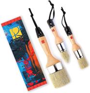 🖌️ premium chalk wax paint brush set - large and small round stencil brushes for furniture painting, works with annie sloan, bb frosch, fusion mineral, dixi belle, and waverly chalk paints logo