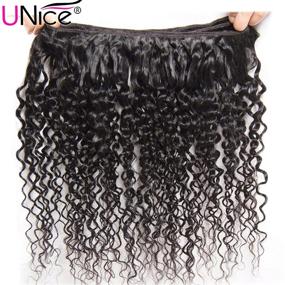 img 1 attached to 👩 Unice Hair Malaysian Curly Hair Bundles - High-Quality 100% Unprocessed Human Remy Hair Extensions in Natural Color (14 16 18 inch)