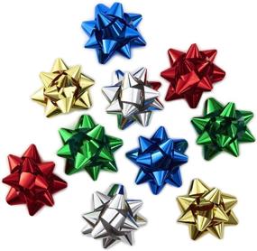 img 2 attached to 🎀 Metallic Christmas Ribbon Gift Bows - Medium & Large (110 Count, Assorted Colors)