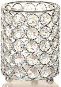 img 4 attached to 🕯️ VINCIGANT Silver Crystal Candle Holder with Tealight, Cylinder Shape - Ideal for Home Office Decor, Gifts for Christmas & Multi-purpose Pen Holder