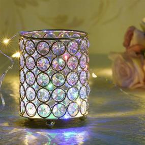 img 2 attached to 🕯️ VINCIGANT Silver Crystal Candle Holder with Tealight, Cylinder Shape - Ideal for Home Office Decor, Gifts for Christmas & Multi-purpose Pen Holder