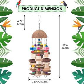 img 3 attached to 🦜 KATUMO Large Wooden Block Bird Parrot Toy - Durable Chewing Toy for African Grey Cockatoos, Amazon Parrots, Mini Macaws, and Other Medium to Large Parrot Birds