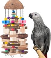 🦜 katumo large wooden block bird parrot toy - durable chewing toy for african grey cockatoos, amazon parrots, mini macaws, and other medium to large parrot birds logo