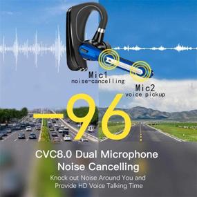 img 3 attached to 🎧 CVC8.0 Наушники с двумя микрофонами и технологией шумоподавления Bluetooth, беспроводное Bluetooth-устройство V5.0 с супермощными безрукавными наушниками для iPhone Android-смартфонов, идеально подходят для водителей, грузчиков и бизнес-профессионалов.