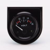 🚗 universal pointer 12v 2" 52mm volt voltage meter gauge voltmeter car auto measure range 8-16v led light dial black - accurate car voltage monitoring device logo