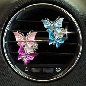 img 3 attached to Butterfly Accessories Freshener Decoration Rhinestone Interior Accessories