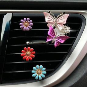 img 2 attached to Butterfly Accessories Freshener Decoration Rhinestone Interior Accessories