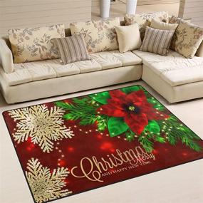 img 3 attached to ALAZA Christmas Poinsettia Snowflakes Decorative