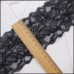 img 1 attached to 🎀 Floral Lace Trim: 3 Inch Elastic Ribbon for Crafts, Hair Bow Making, and Gift Wrapping (10 Yards)