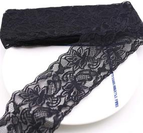 img 4 attached to 🎀 Floral Lace Trim: 3 Inch Elastic Ribbon for Crafts, Hair Bow Making, and Gift Wrapping (10 Yards)