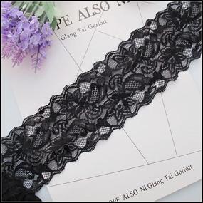 img 3 attached to 🎀 Floral Lace Trim: 3 Inch Elastic Ribbon for Crafts, Hair Bow Making, and Gift Wrapping (10 Yards)