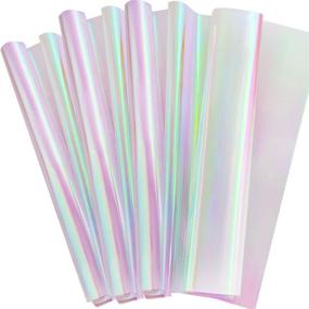 img 4 attached to 🎁 138-Inch Iridescent Cellophane Wrapping Paper - Pink Holographic Paper, 11.5 Feet Cellophane Wrap Film for DIY Wrapping, Basket Filling, and Decoration Supplies