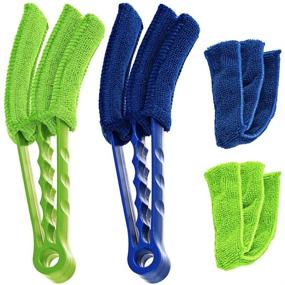 img 4 attached to Set of 2 Microfiber Blind Dusters - Ideal Cleaner Brush for Window Shutters, Vents, Air Conditioners | Dust Collector Cleaning Cloth Tool - Includes 2 Bonus Microfiber Sleeves