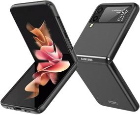 img 4 attached to GooseBox Galaxy Z Flip 3 Case - Samsung Z Flip 3 Case | 📱 Ultra Thin Hard PC Shatterproof Foldable Anti-Drop Wear-Resistant Cover for Samsung Galaxy Z Flip 3 (Black)