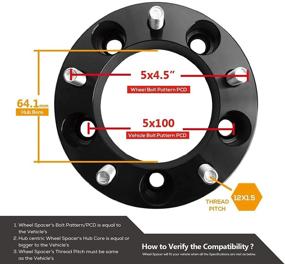 img 1 attached to Переходники колес Dynofit 5x100 на 5x4.5 (5x114.3) - Преобразование ободов 5x4,5 на автомобилях с разболтовкой 5x100мм с разболтовкой 1" M12x1.5 64,1мм из кованного сплава Спейсеры для колес.