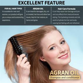 img 2 attached to Cab's Argan Oil Moisture Repair Shampoo and Conditioner Set - Sulfate Free, Ideal for Damaged, Dry, Curly, or Frizzy Hair, Compatible with All Hair Types, Color and Keratin Safe