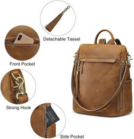 img 2 attached to 🎒 S ZONE Vintage Anti-Theft Schoolbag: Stylish Women's Handbags & Wallets in Fashionable Backpacks