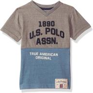 👕 u.s. polo assn. boys' embellished v-neck t-shirt: stylish short sleeve cotton-poly blend logo