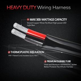 img 1 attached to Набор проводной системы для светодиодной ленты MIСTUNING Heavy Duty 14AWG 300W 2-канальный: двойные водонепроницаемые выключатели, предохранитель и реле включены.