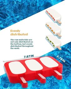 img 1 attached to 🍦 MoHern Red Silicone Popsicle Molds - Easy Release, 2x3 Cavities with Lids & 80 Popsicle Sticks - Ideal for Kids, Ice Cream, Cake Making