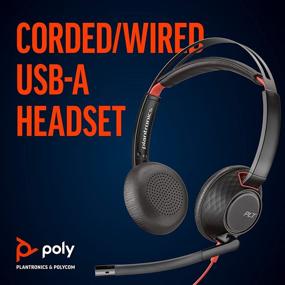 img 3 attached to 🎧 Poly Blackwire 5220 USB-A Headset - Dual Ear Stereo Computer Headset with Boom Mic - Wired, USB-A & 3.5mm Connectors - Compatible with PC, Mac, Tablet, and Cell Phone