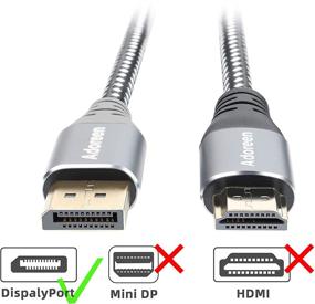 img 3 attached to 🔌 Enhanced DisplayPort Adoreen Braided HDCP2 2 for High-Speed 32 4Gbps Camera & Photo Performance