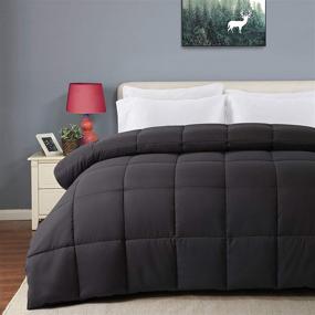 img 3 attached to COOSLEEP HOME King Down Alternative Comforter with Corner Tabs - Reversible All Season Duvet Insert - Soft & Warm - Machine Washable (Dark Gray, 90x102 Inches)