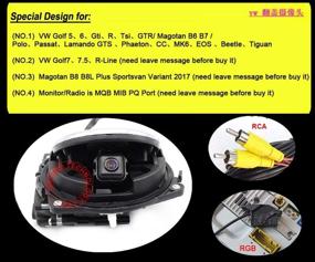 img 2 attached to Камера заднего вида высокого качества, водонепроницаемая, для VW Golf 5/6, Gti, Polo, Passat, Lamando, Phaeton и других (совместима с RGB RCD510)