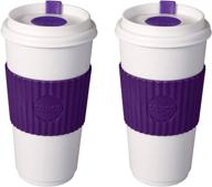 🌈 copco to go 16 oz. bpa free plastic travel tumbler with leakproof slide open lid, pack of 2, purple логотип