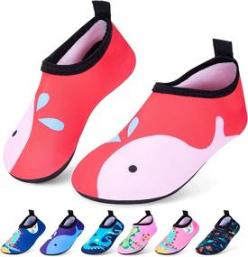 img 4 attached to 🏊 RJVW Kids Boys Girls Swim Water Shoes: Non-Slip Barefoot Aqua Socks for Beach Sports