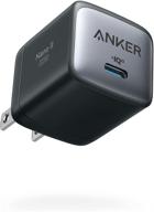 🔌 адаптер быстрой зарядки anker nano ii 30w, компактное зарядное устройство gan ii (usb c) для macbook air/iphone 12/12 mini/12 pro/max, galaxy s21/s21+, note 20/note 10, ipad pro, pixel и др. логотип