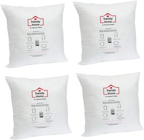 img 4 attached to Premium White 18x18 Trendy Home Office Decorative Throw Pillow/Cushion Insert, 4-Pack